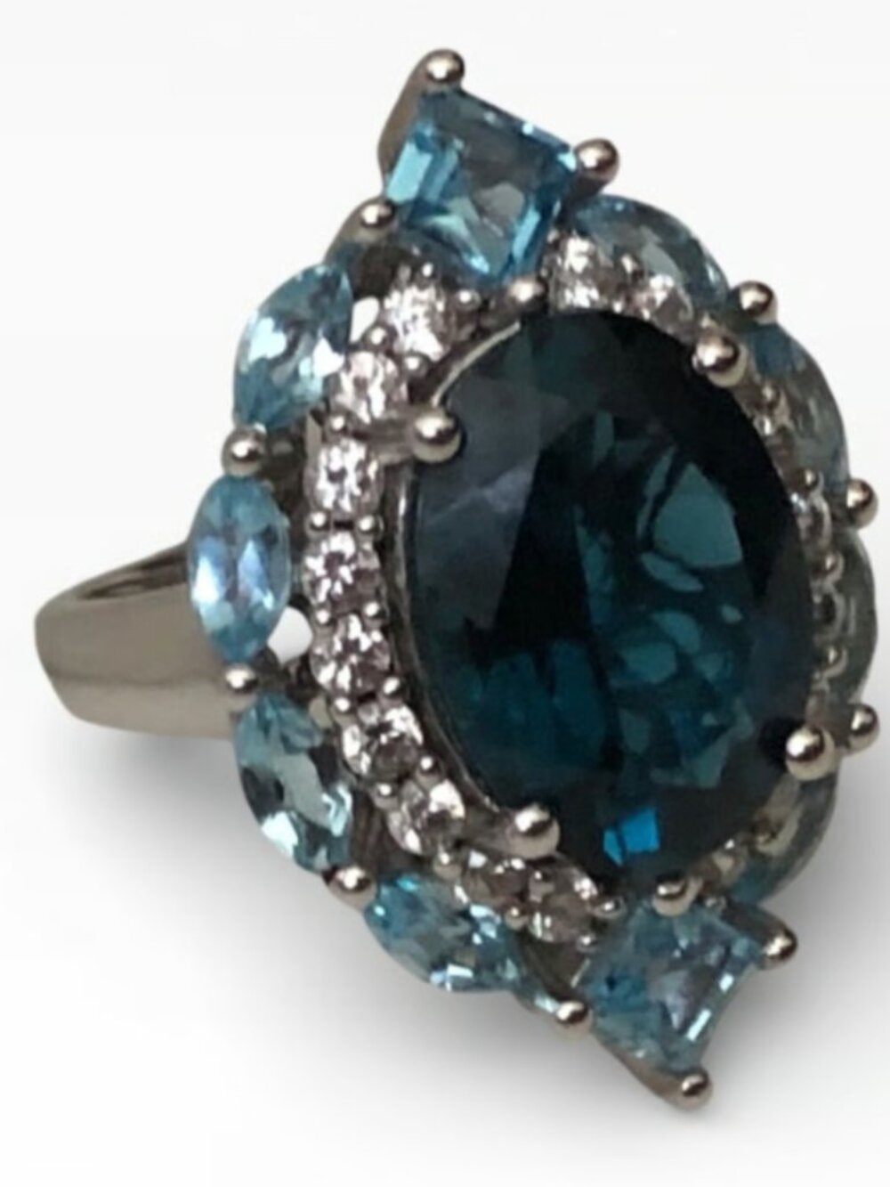 Jtv London Blue and Mixed Topaz Ring
